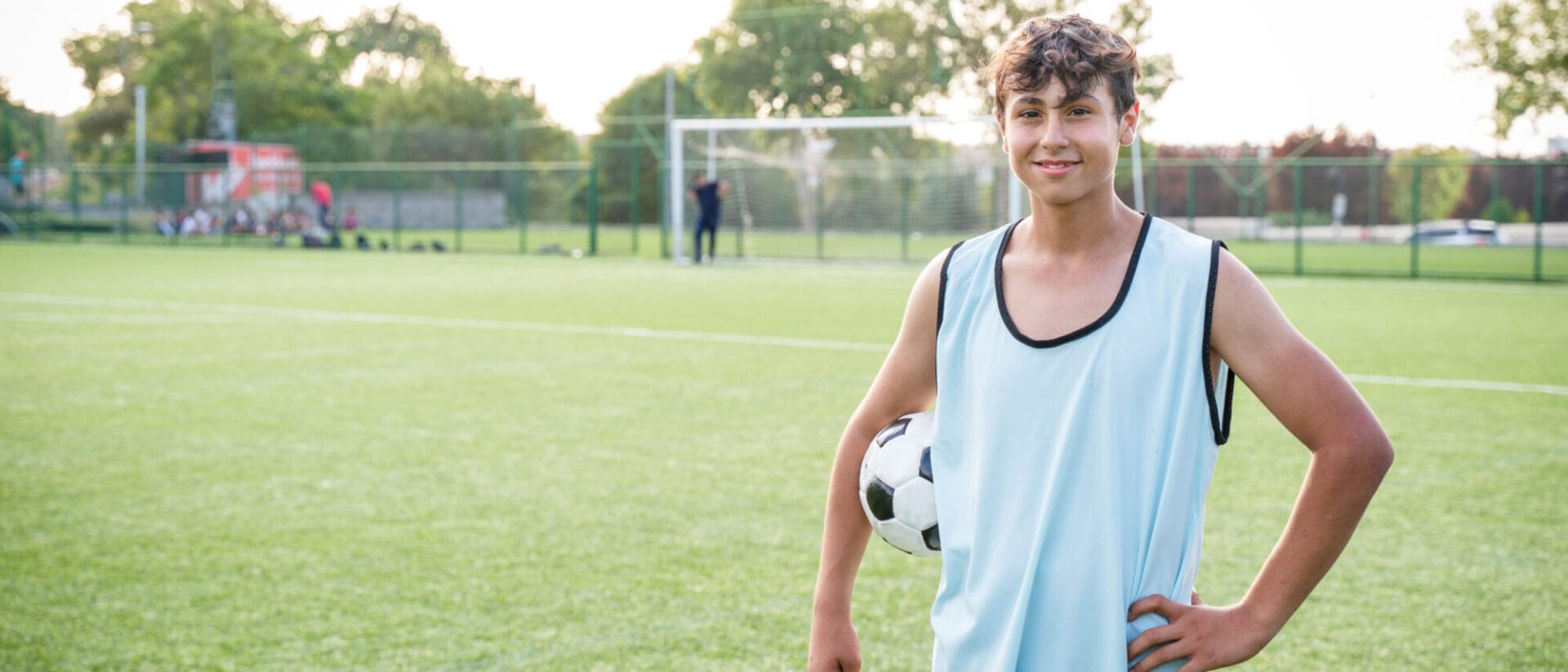 Boy playing football